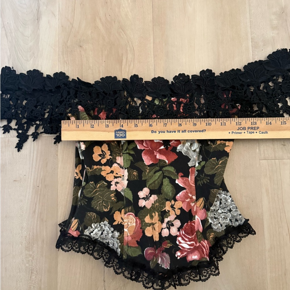 Florencia Fiume VNTG 90's Floral and lace Corset Top - Picture 7 of 12